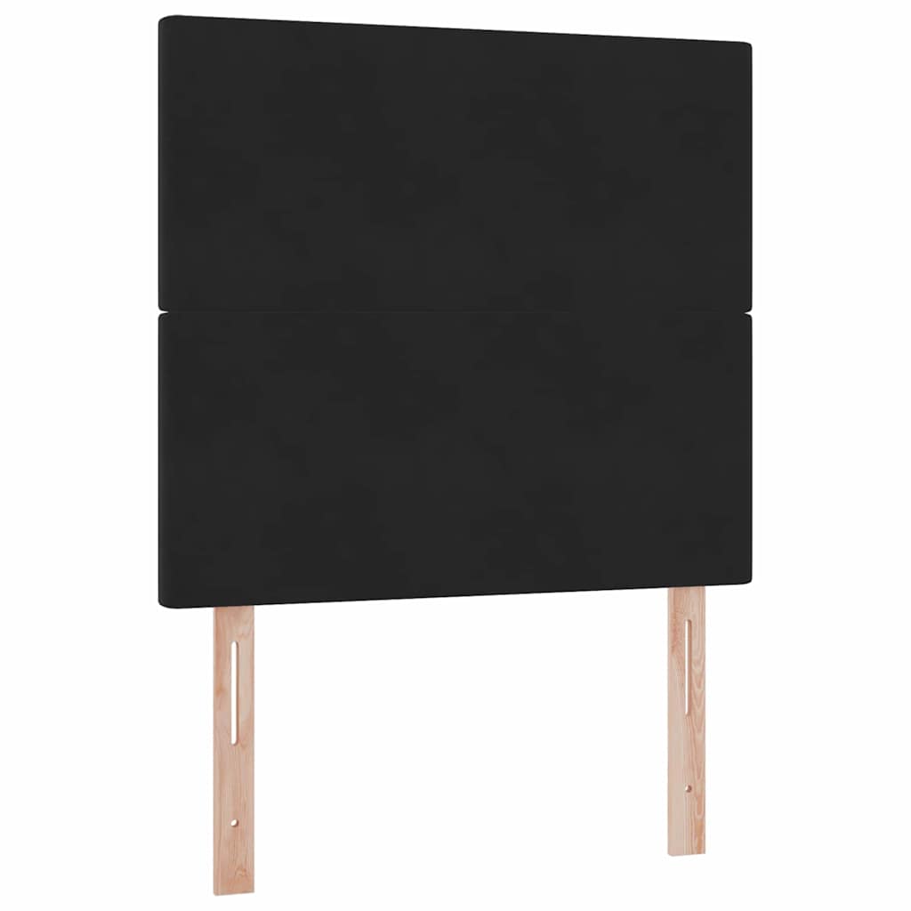 vidaXL Κρεβάτι με αποθηκευτικό χώρο και LED Μαύρο 100 x 200 cm Βελούδο