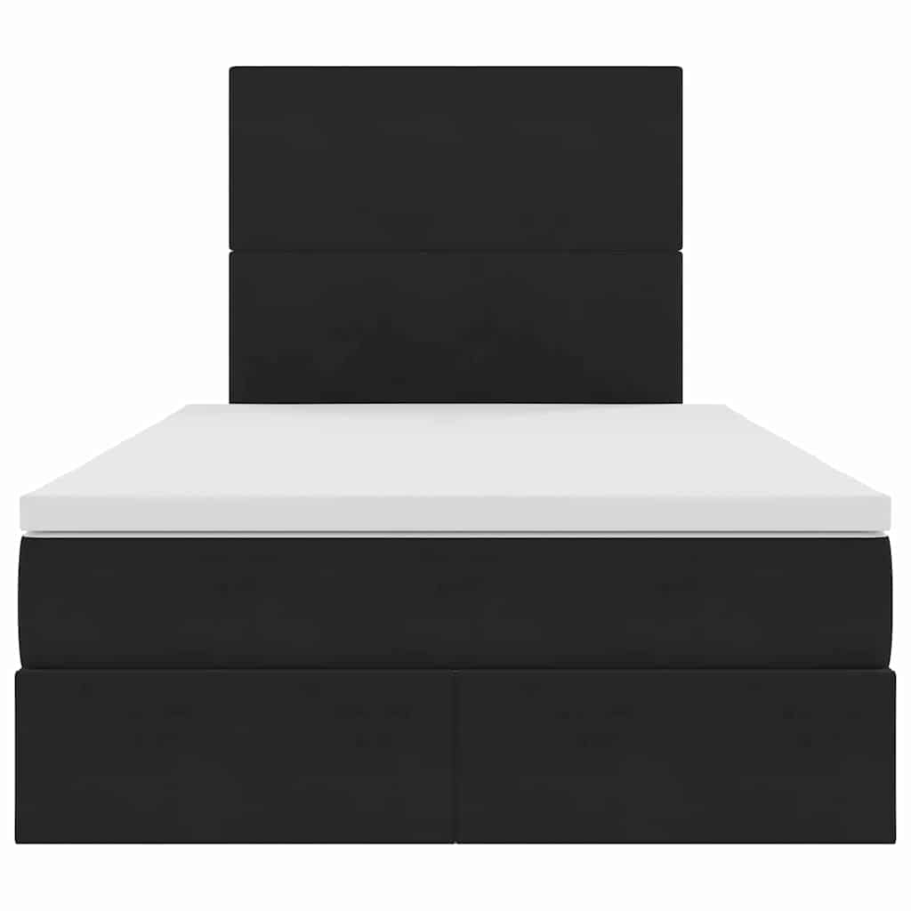 vidaXL Κρεβάτι με αποθηκευτικό χώρο και LED Μαύρο 120 x 200 cm Βελούδο