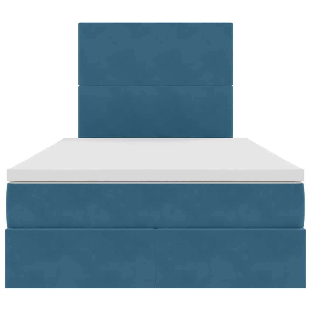 vidaXL Κρεβάτι με αποθηκευτικό χώρο και LED Σκούρο Μπλε 120 x 200 cm