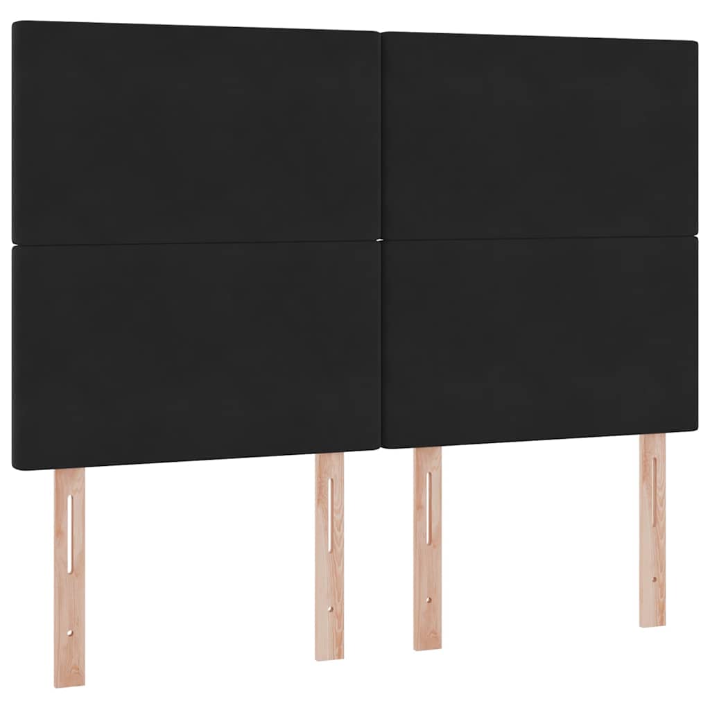 vidaXL Κρεβάτι με αποθηκευτικό χώρο και LED Μαύρο 140 x 200 cm Βελούδο