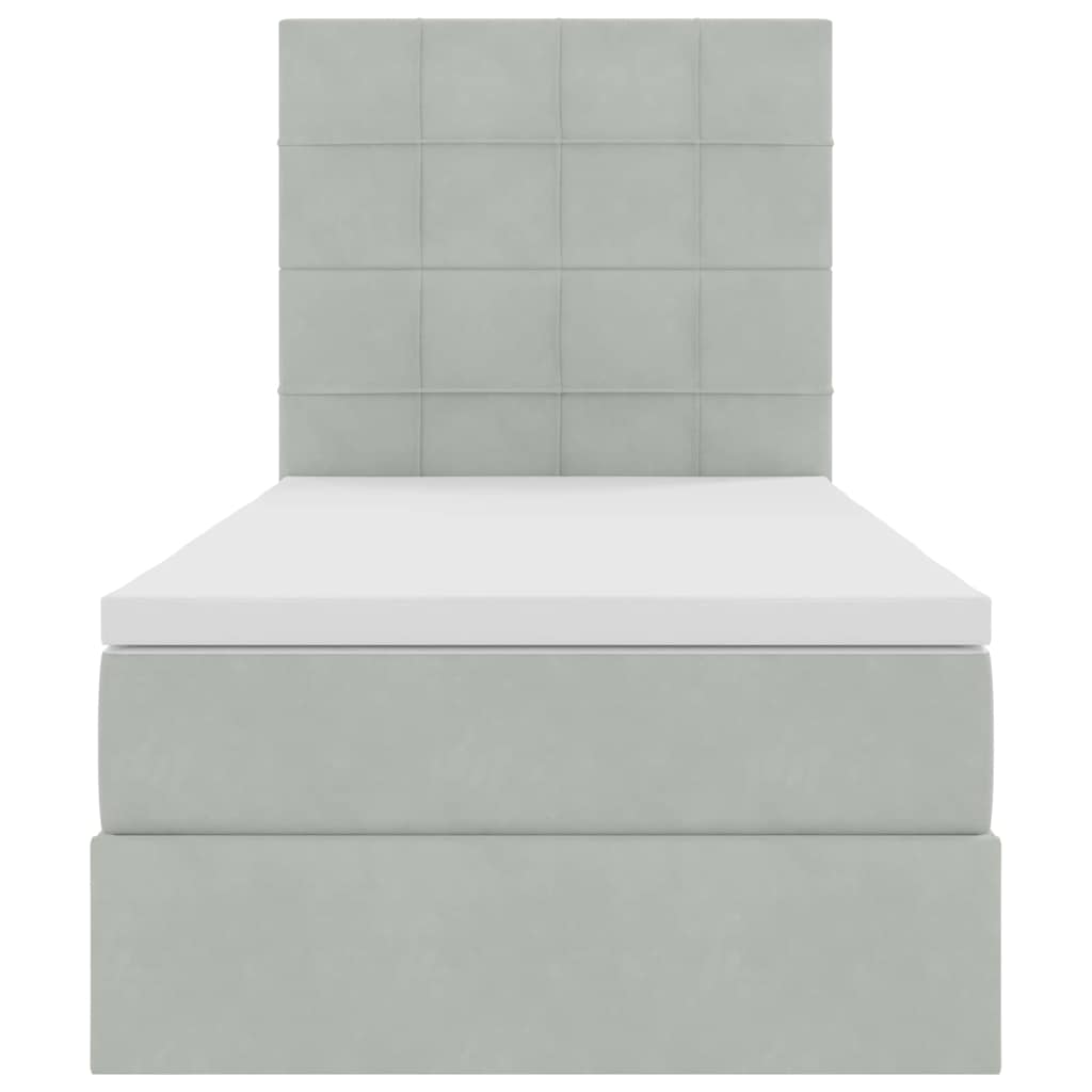 vidaXL Κρεβάτι με αποθηκευτικό χώρο και LED Ανοιχτό γκρι 100 x 200 cm