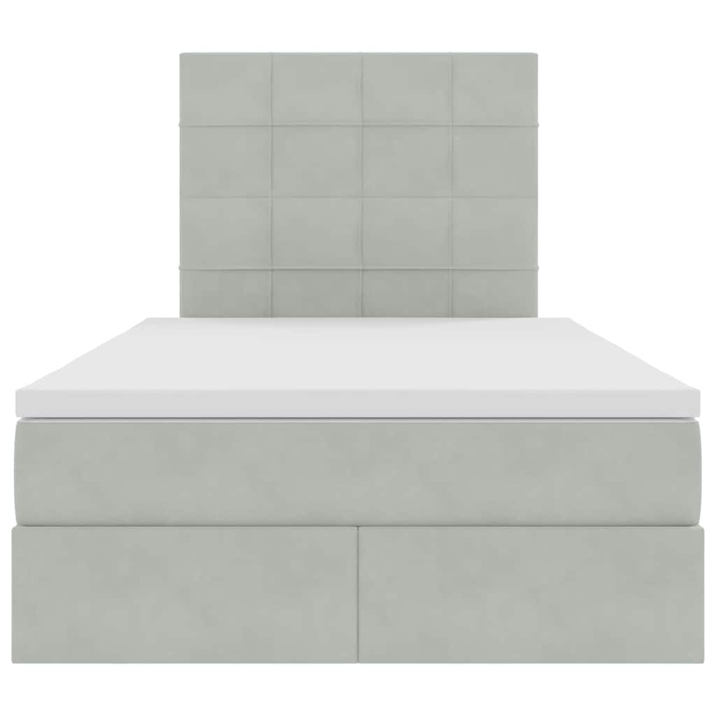 vidaXL Κρεβάτι με αποθηκευτικό χώρο και LED Ανοιχτό γκρι 120 x 200 cm