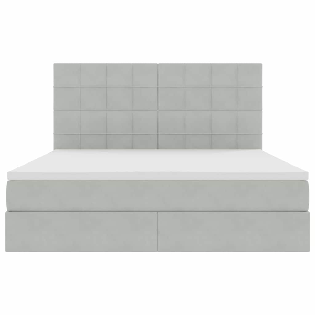 vidaXL Κρεβάτι με αποθηκευτικό χώρο και LED Ανοιχτό γκρι 180 x 200 cm