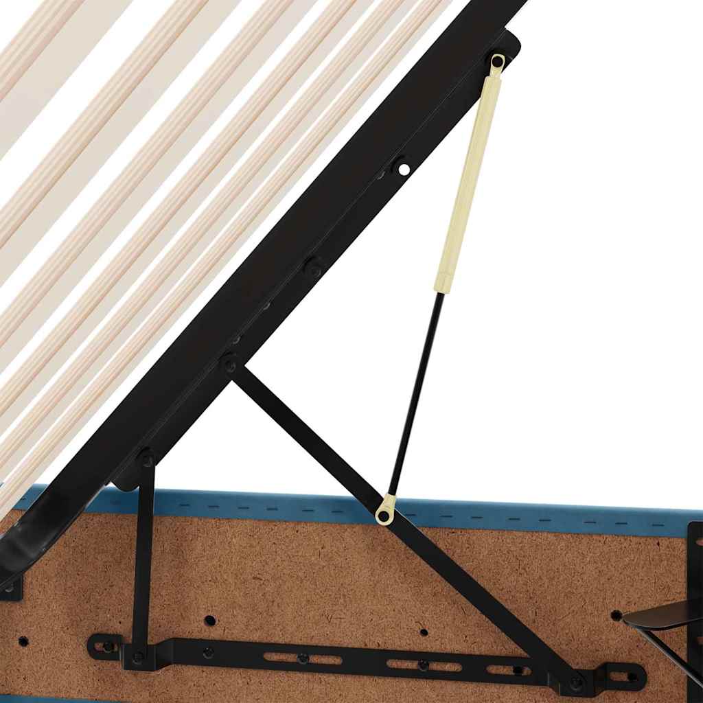 vidaXL LED Κρεβάτι αποθήκευσης με στρώμα Σκούρο Μπλε 200 x 200 cm