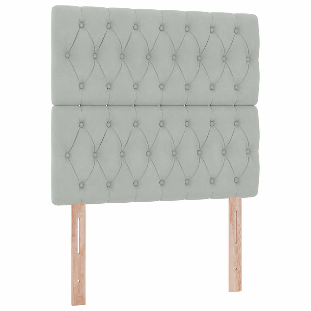 vidaXL Κρεβάτι με αποθηκευτικό χώρο και LED Ανοιχτό γκρι 90 x 190 cm