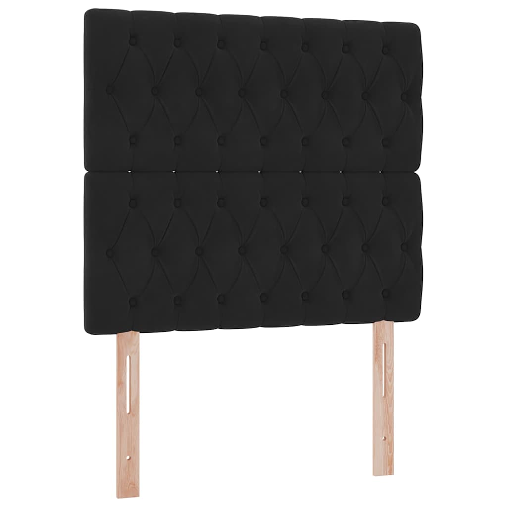 vidaXL Κρεβάτι με αποθηκευτικό χώρο και LED Μαύρο 90 x 190 cm Βελούδο