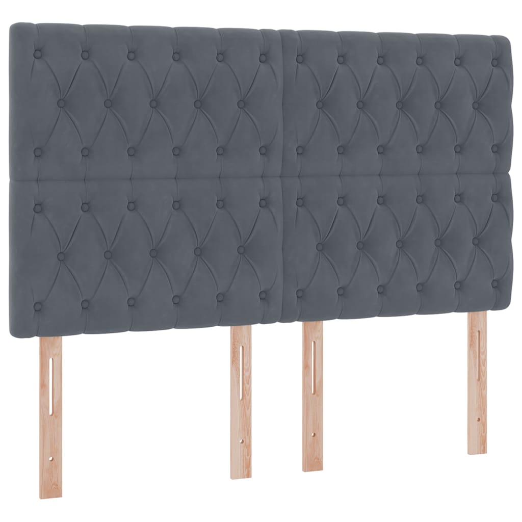 vidaXL Κρεβάτι με αποθηκευτικό χώρο και LED Σκούρο Γκρι 140 x 190 cm