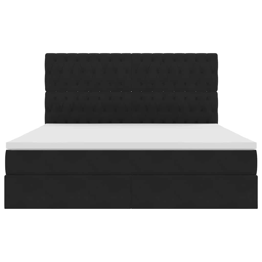 vidaXL Κρεβάτι με αποθηκευτικό χώρο και LED Μαύρο 160 x 200 cm Βελούδο