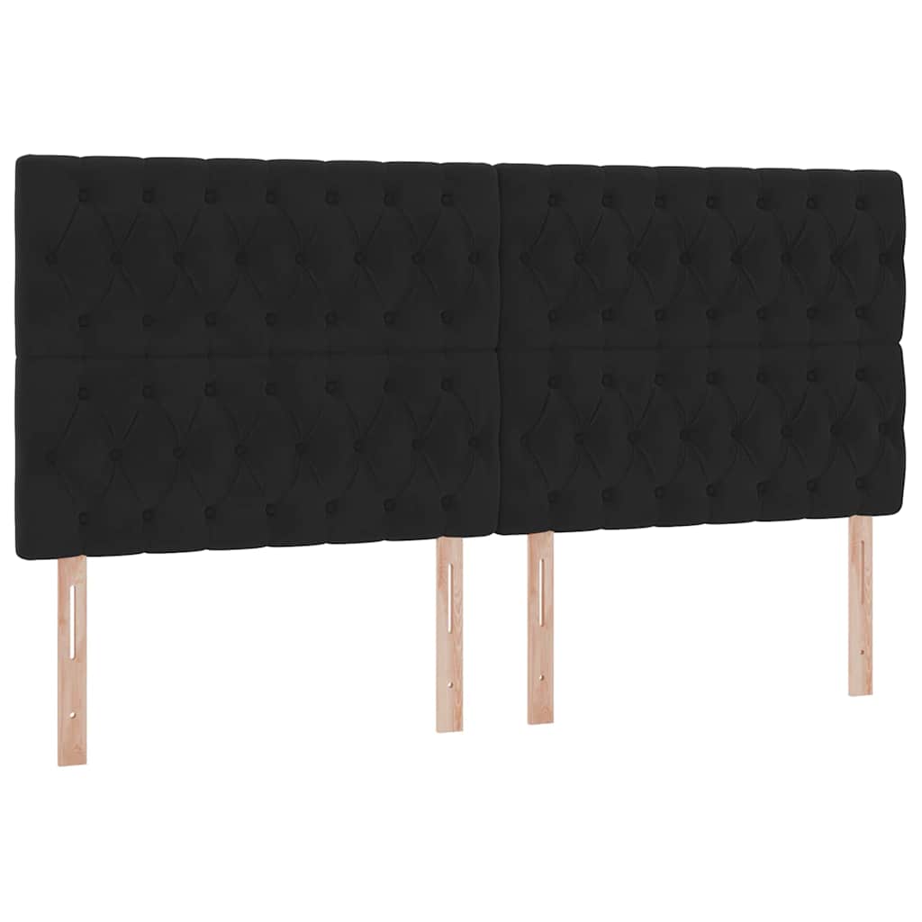 vidaXL LED Κρεβάτι αποθήκευσης με στρώμα Μαύρο 200 x 200 cm Βελούδο