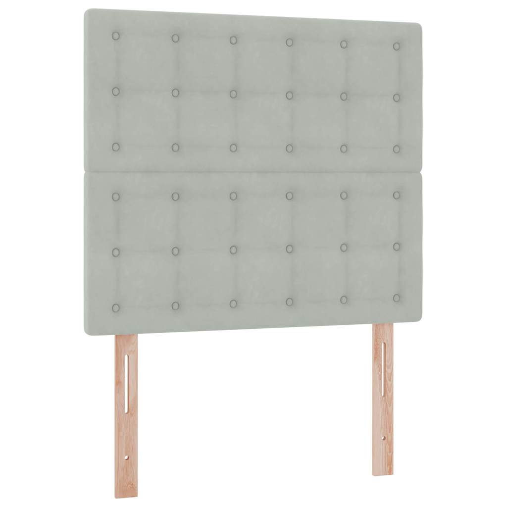 vidaXL Κρεβάτι με αποθηκευτικό χώρο και LED Ανοιχτό γκρι 90 x 200 cm