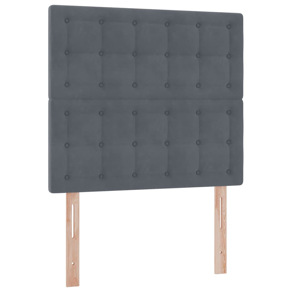 vidaXL Κρεβάτι με αποθηκευτικό χώρο και LED Σκούρο Γκρι 90 x 200 cm