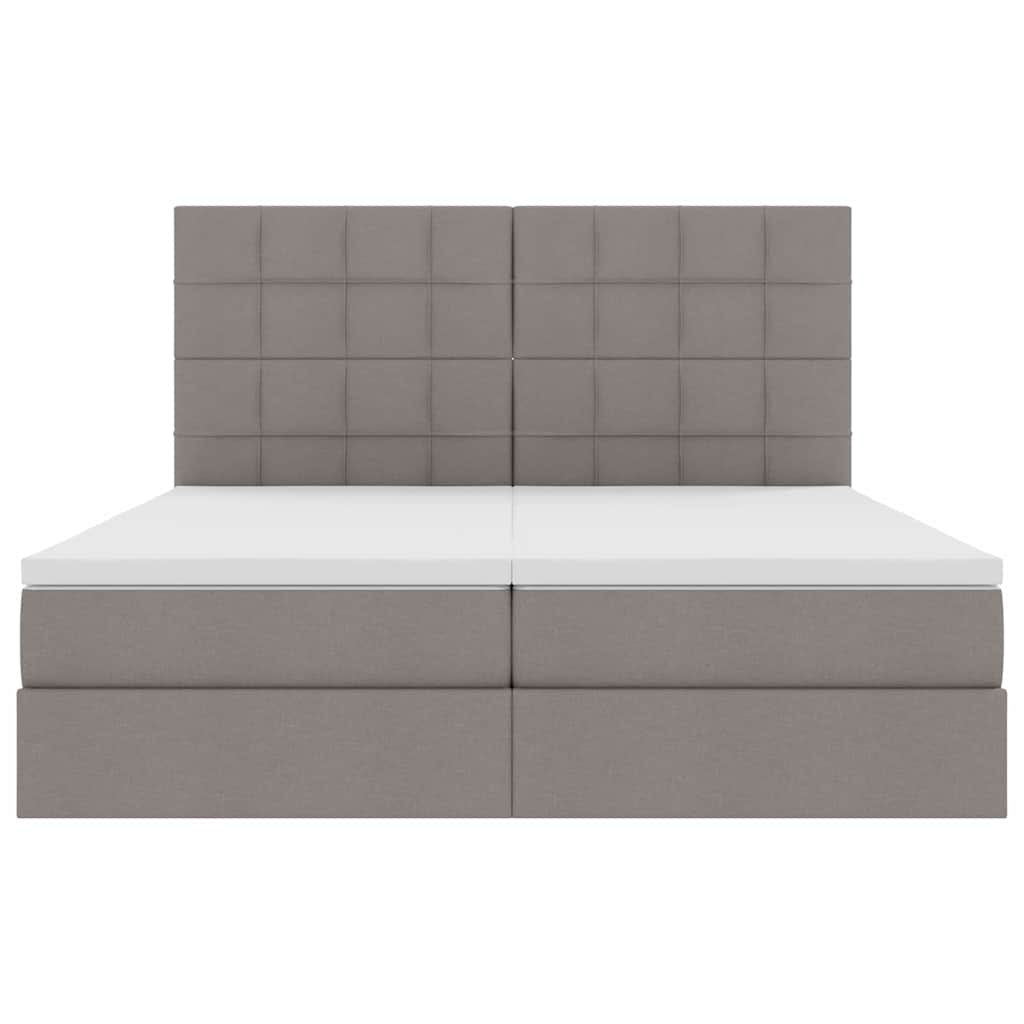 vidaXL LED Κρεβάτι αποθήκευσης με στρώμα Taupe 200 x 200 cm Ύφασμα