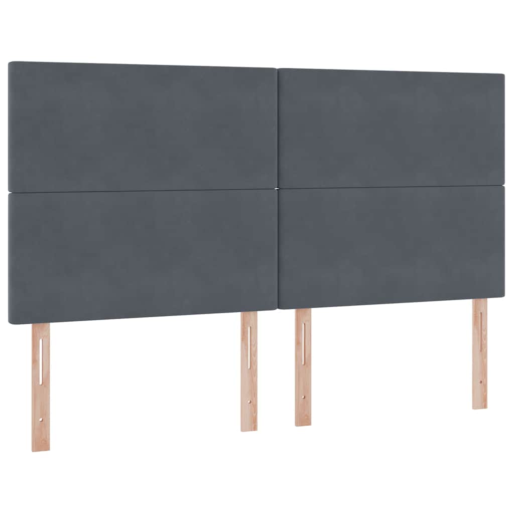 vidaXL Κρεβάτι με LED ταινίες φωτός Σκούρο Γκρι 180 x 200 cm Βελούδο