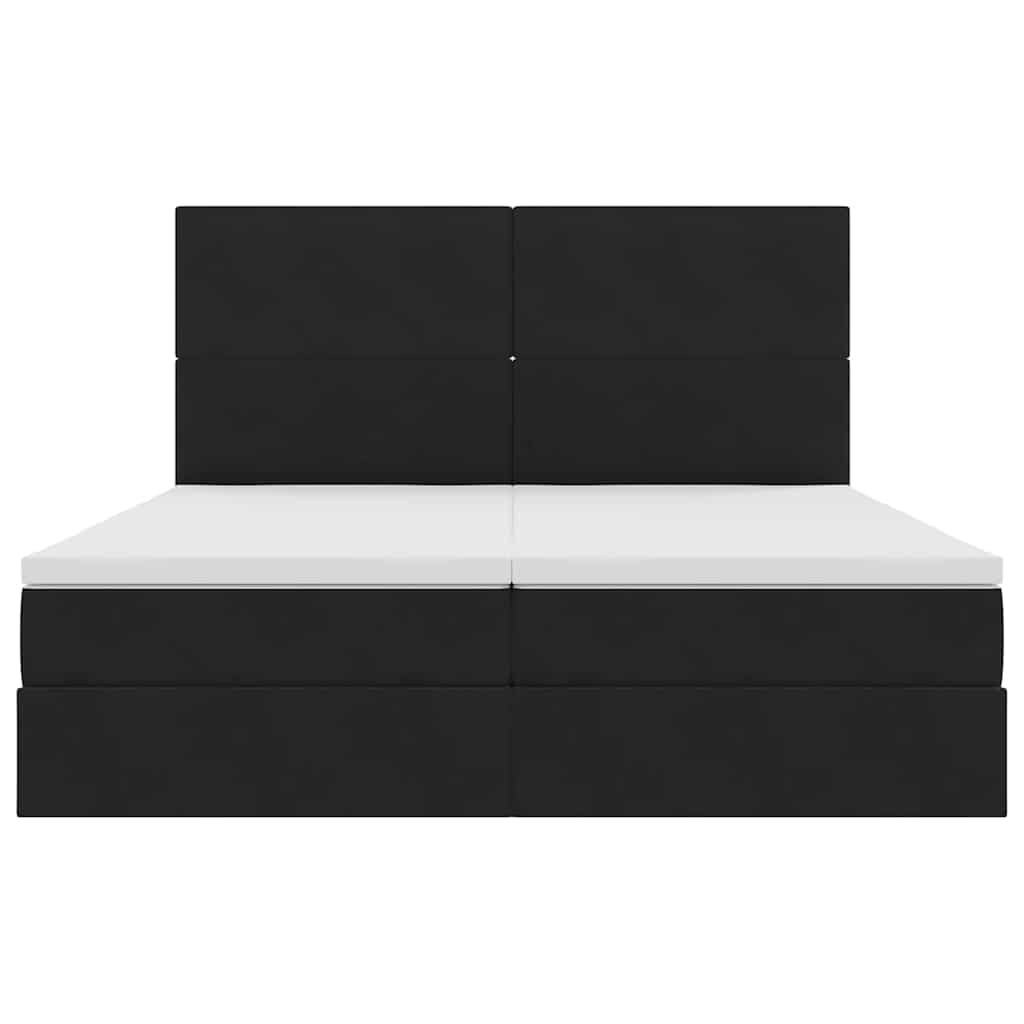 vidaXL Κρεβάτι με φώτα λωρίδας LED Μαύρο 200 x 200 cm Βελούδο