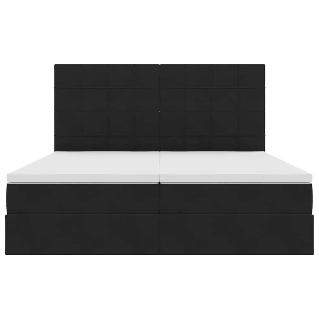 vidaXL Κρεβάτι με φώτα λωρίδας LED Μαύρο 180 x 200 cm Βελούδο