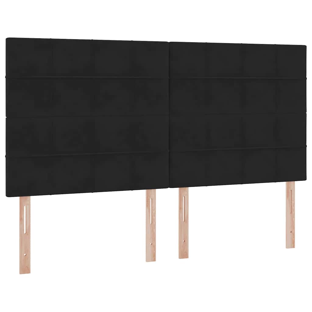 vidaXL Κρεβάτι με φώτα λωρίδας LED Μαύρο 180 x 200 cm Βελούδο