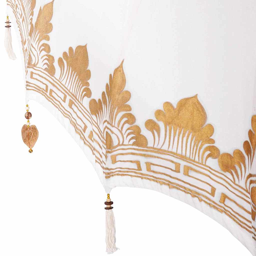 Μπαλινέζικη Ομπρέλα Κρεμ 180-190 εκ Βαμβάκι, συμπαγές ξύλο