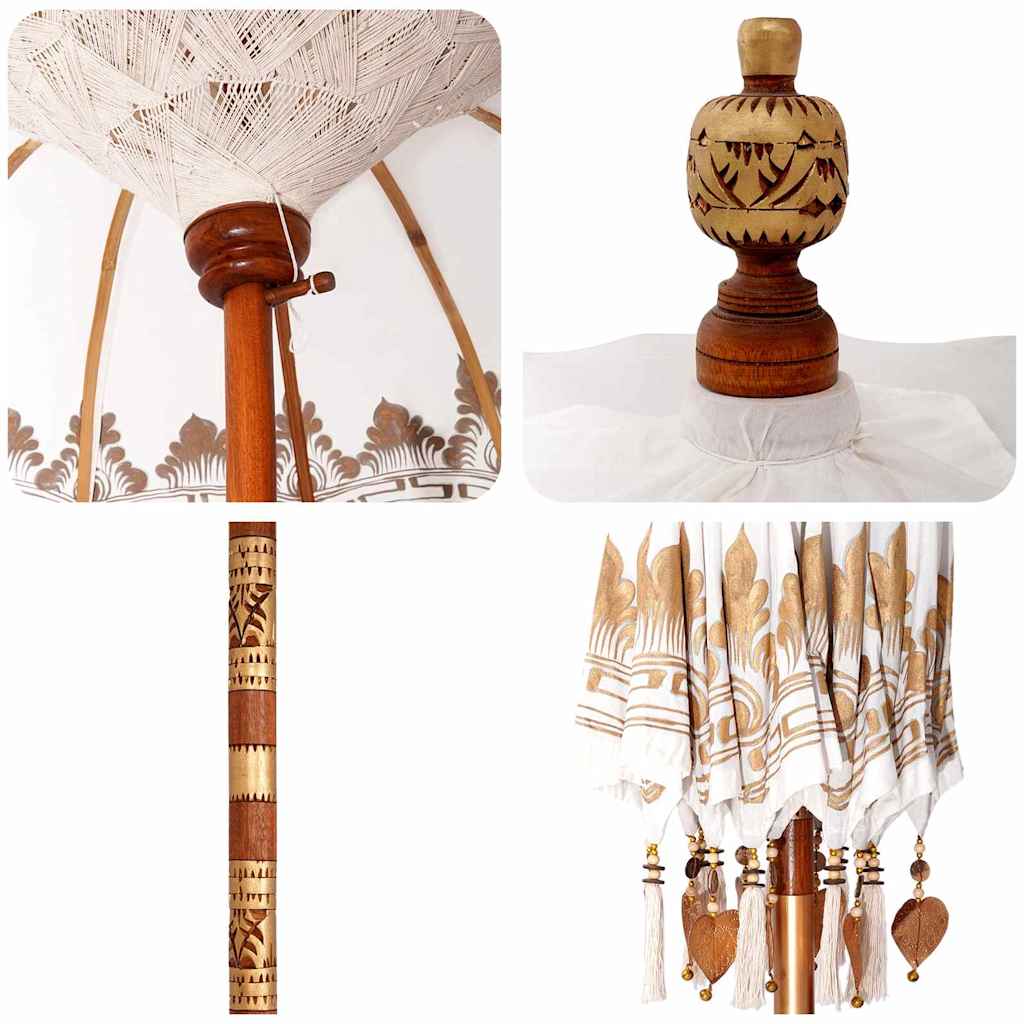 vidaXL Μπαλινέζικη Ομπρέλα 260 2 pcs Κρεμ 210-220 εκ