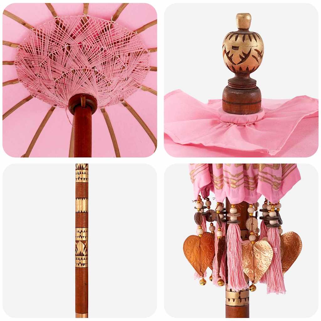 Ομπρέλα με Βάση 250 cm Βαμβάκι, Ξύλο