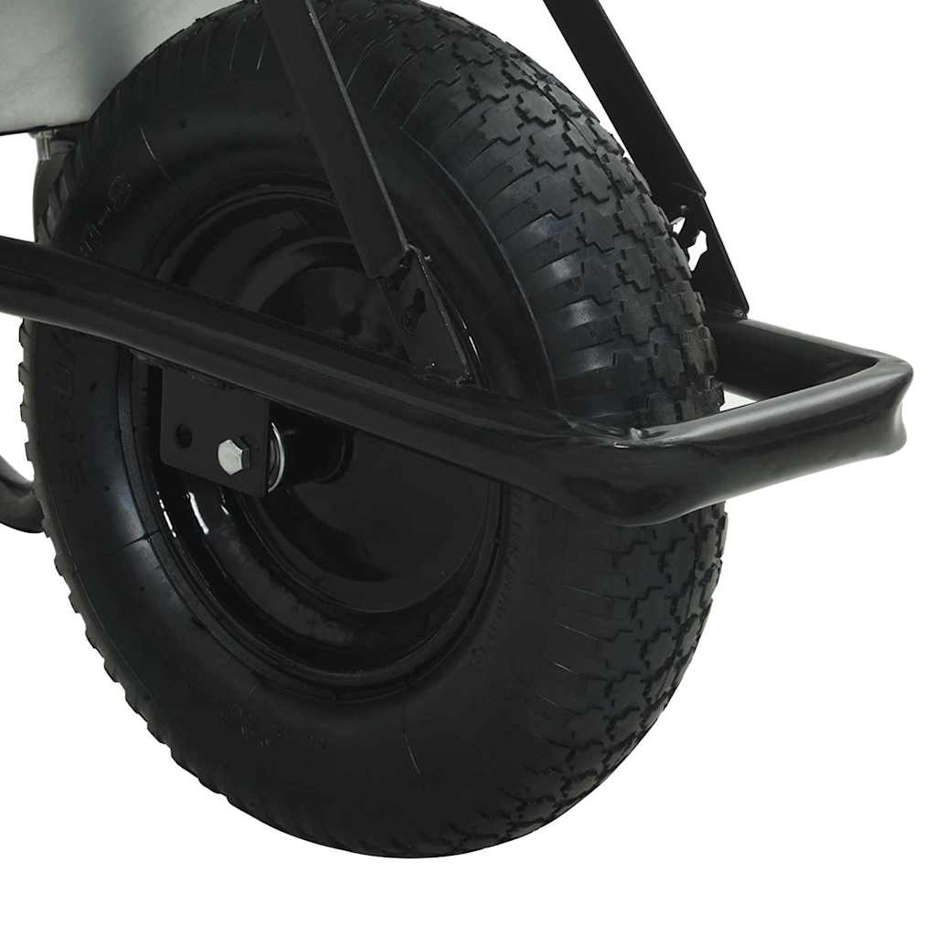 vidaXL Τροχόσπιτο Ασημί και Μαύρο 141 x 60 x 57 εκ Ατσάλι