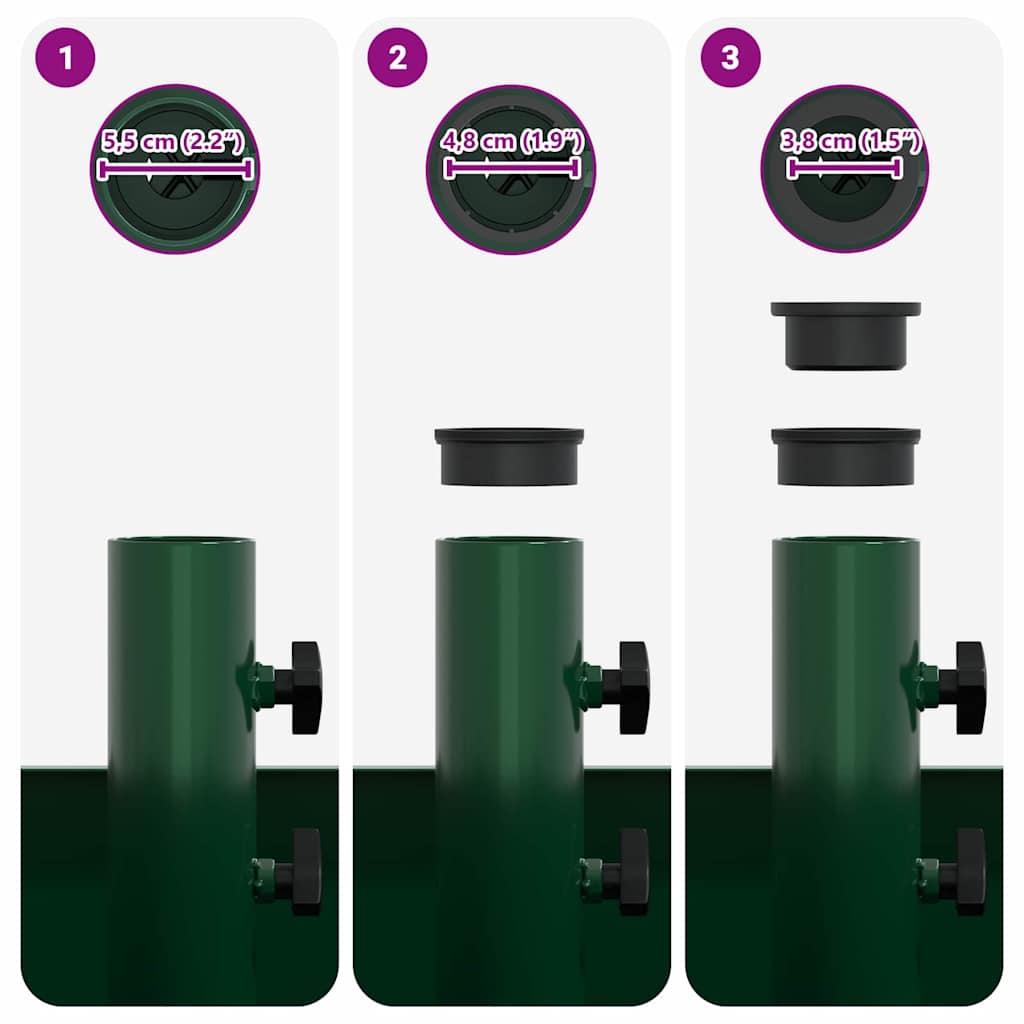 vidaXL Βάση Παρασόλ με Γλάστρα Πράσινο 45 x 45 x 45 cm Ατσάλι