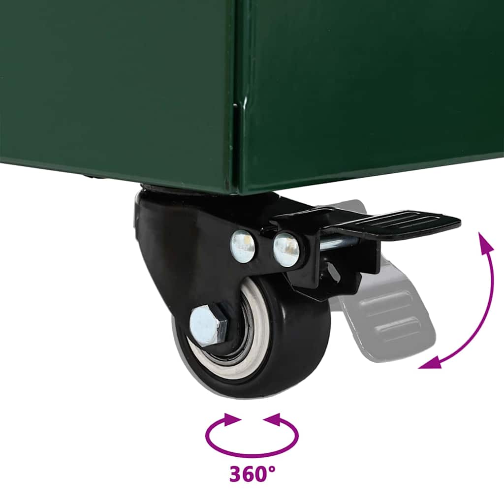 vidaXL Βάση Παρασόλ με Γλάστρα Πράσινο 45 x 45 x 45 cm Ατσάλι