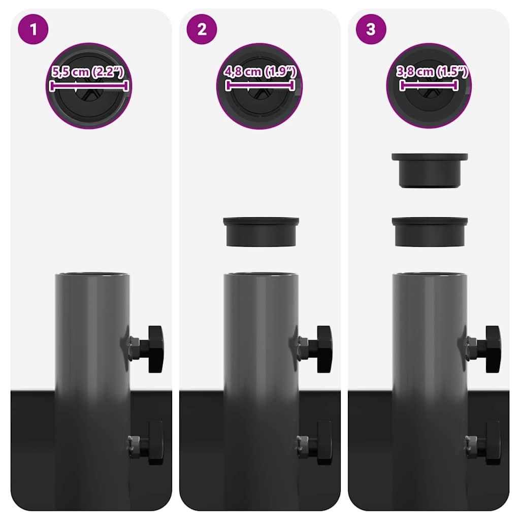 vidaXL Βάση Παρασόλ με Γλάστρα Ανθρακί 45 x 45 x 45 cm Ατσάλι