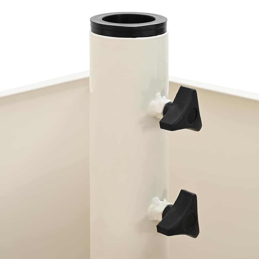 vidaXL Βάση Παρασόλ με Γλάστρα Λευκό 45 x 45 x 45 cm Ατσάλι