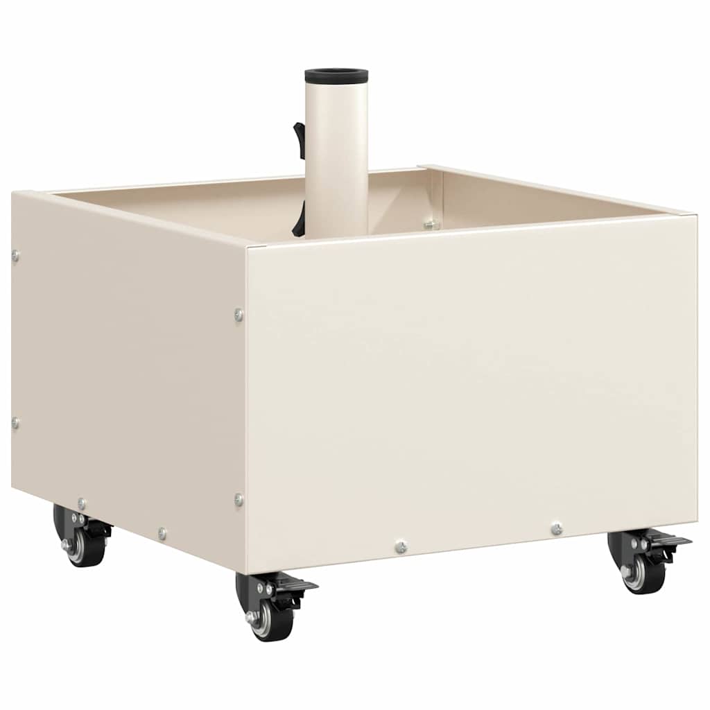 vidaXL Βάση Παρασόλ με Γλάστρα Λευκό 45 x 45 x 45 cm Ατσάλι