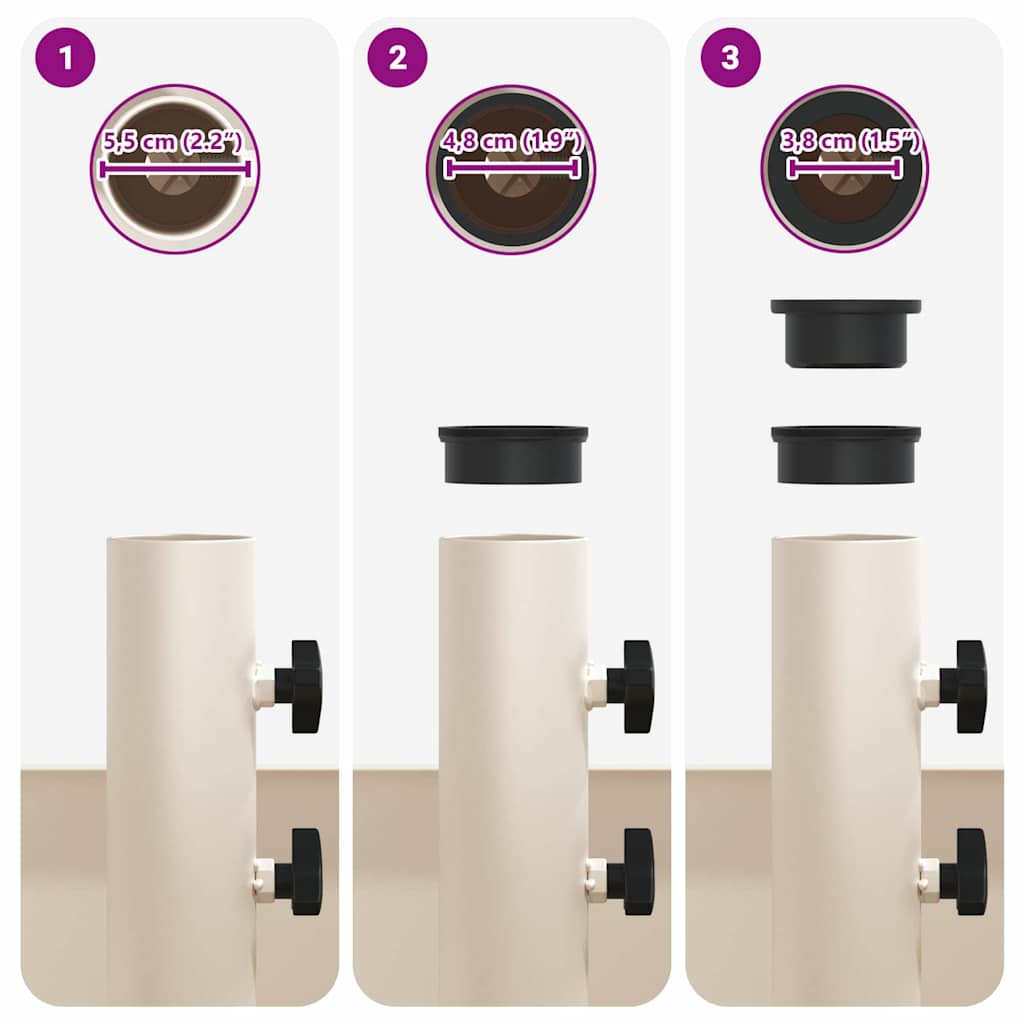 vidaXL Βάση Παρασόλ με Γλάστρα Λευκό 45 x 45 x 45 cm Ατσάλι