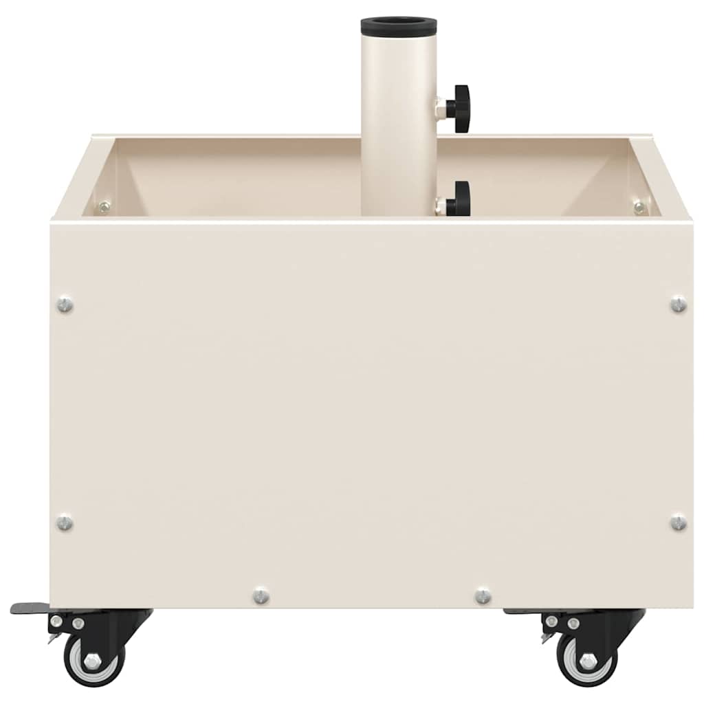 vidaXL Βάση Παρασόλ με Γλάστρα Λευκό 45 x 45 x 45 cm Ατσάλι