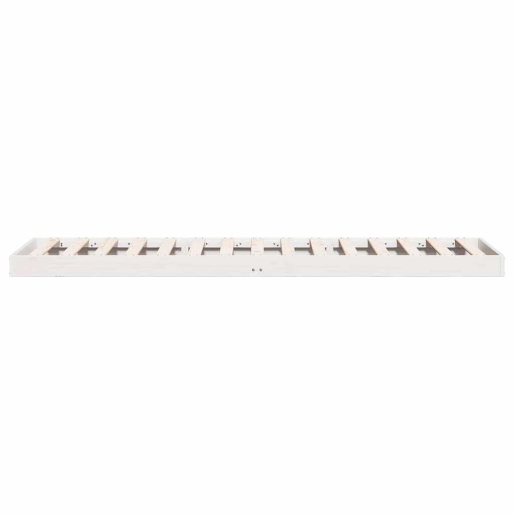 vidaXL Κρεβάτι δαπέδου Λευκό 213.5 x 104 x 9 εκ. Στερεά ξυλεία πεύκου