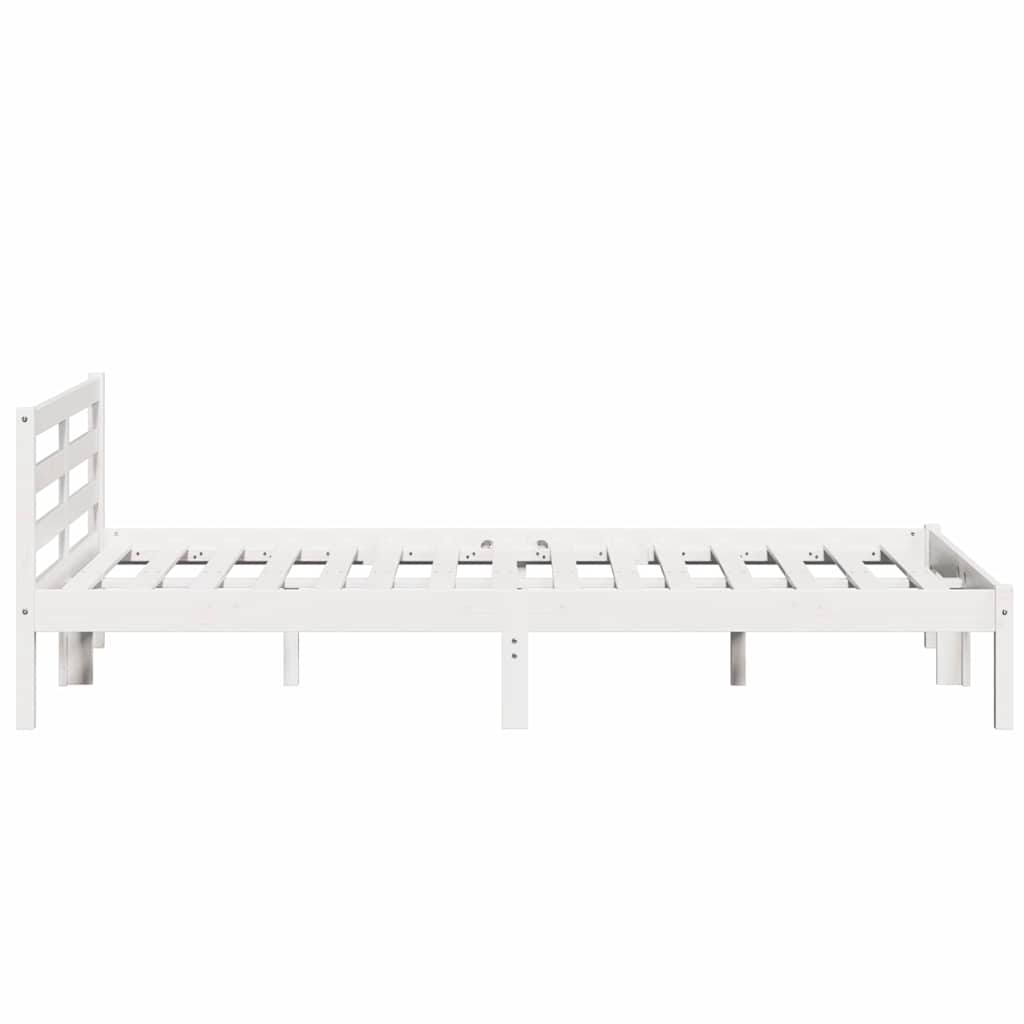 vidaXL Σκελετός Κρεβατιού με κεφαλάρι Λευκό 215,5 x 145,5 x 69,5 εκ.