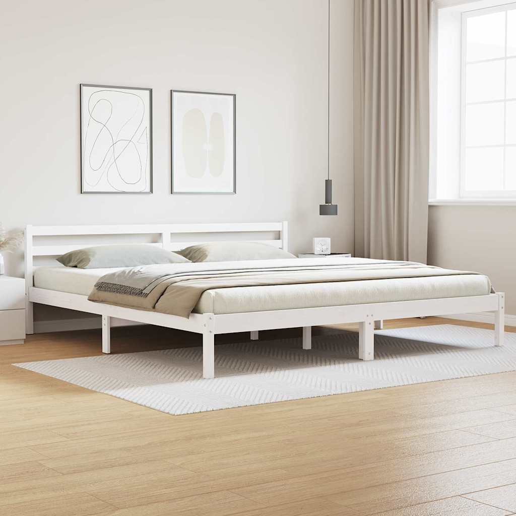 vidaXL Σκελετός Κρεβατιού με κεφαλάρι Λευκό 225,5 x 205,5 x 69,5 εκ.