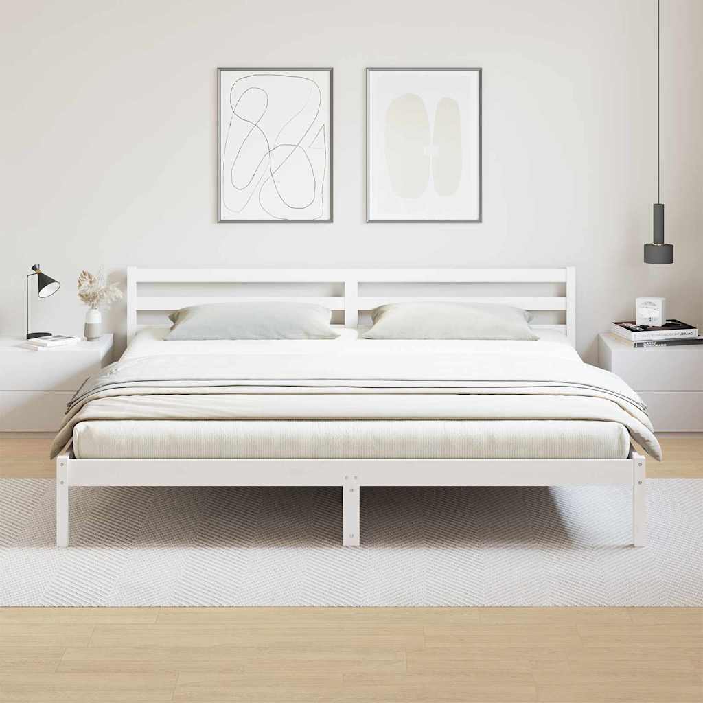 vidaXL Σκελετός Κρεβατιού με κεφαλάρι Λευκό 225,5 x 205,5 x 69,5 εκ.