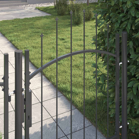 vidaXL Πύλη Κήπου WOERDEN 150 x 100 cm Ατσάλι Γκρι Κλειδώσιμο