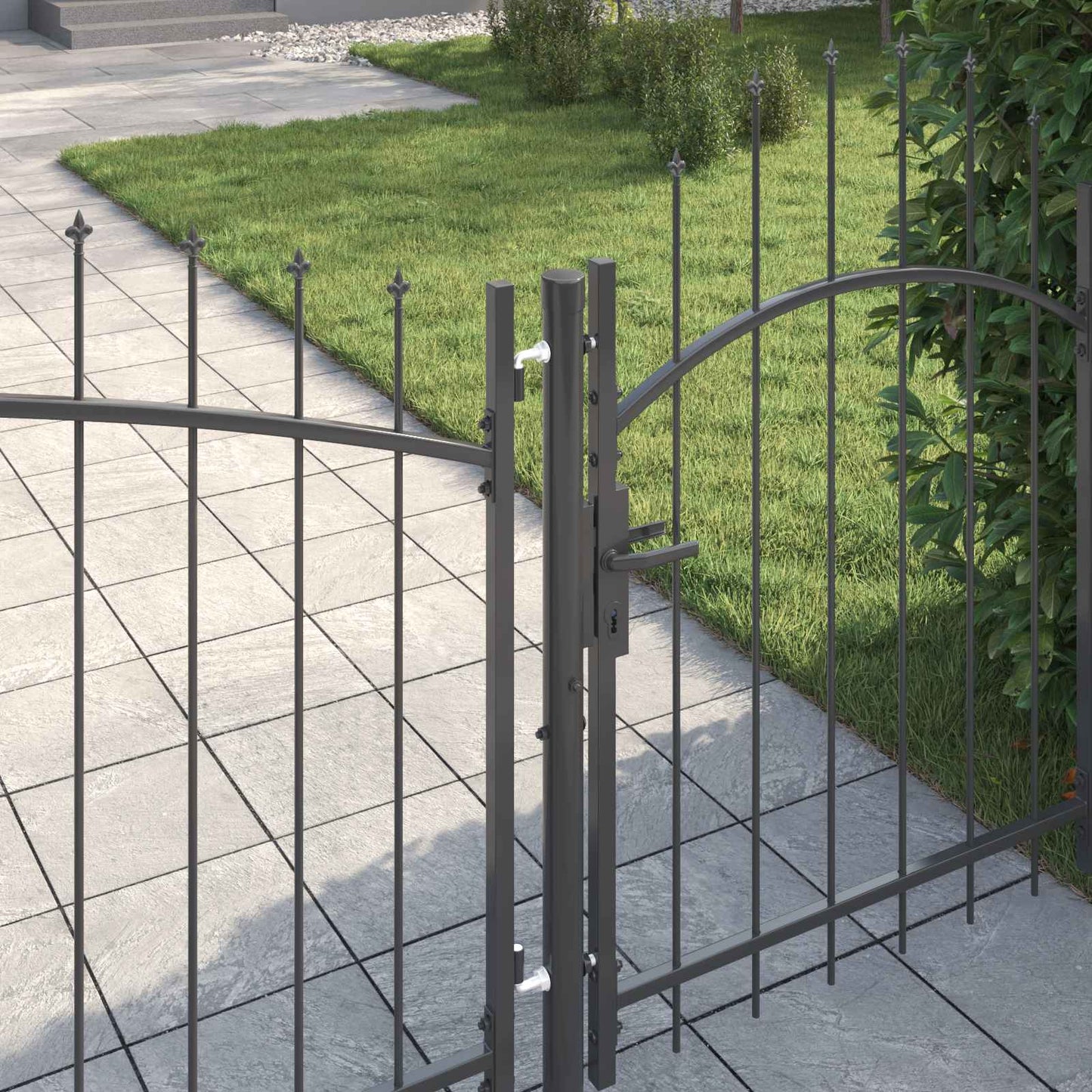 vidaXL Πύλη Κήπου με κλειδαριά Woerden Γκρι 150 x 400 cm Ατσάλι