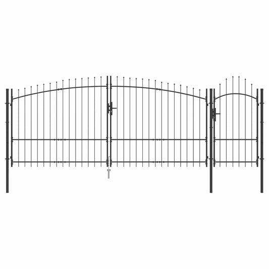 vidaXL Πύλη Κήπου WOERDEN 150 x 400 cm Ατσάλι Γκρι Κλειδώσιμο