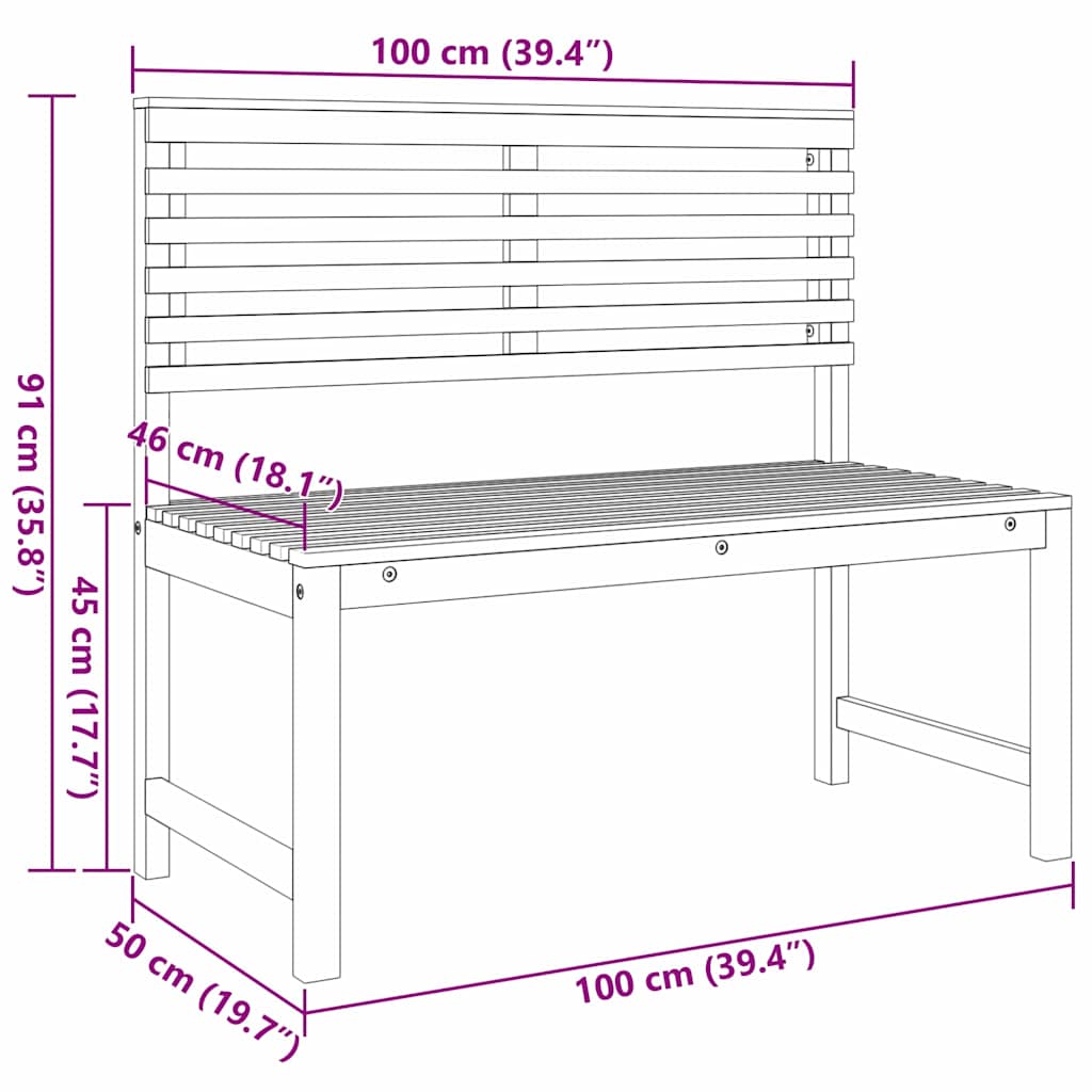 vidaXL Σετ Παγκάκι Κήπου 3 pcs Καφέ Στερεό Ξύλο Ακακίας