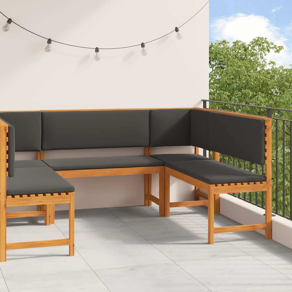 vidaXL Σετ Παγκάκι Κήπου 5 pcs Καφέ Μασίφ ξύλο ακακίας