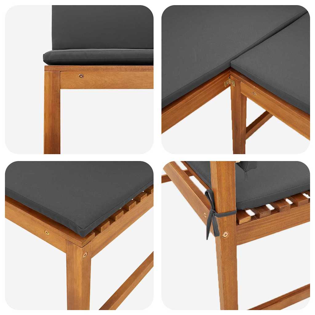 vidaXL Σετ Κήπου 3 Τεμαχίων με Μαξιλάρια από Στερεά Ξύλο Ακακίας