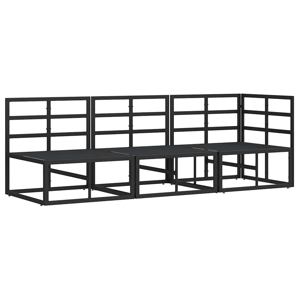 vidaXL Εξωτερικά Έπιπλα με μαξιλάρι με μαξιλάρι Μαύρο Αλουμίνιο