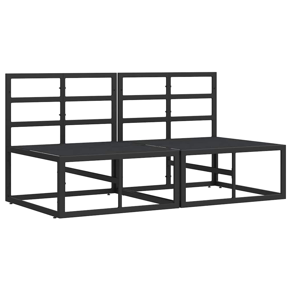 vidaXL Εξωτερικά Έπιπλα με μαξιλάρι με μαξιλάρι Μαύρο Αλουμίνιο