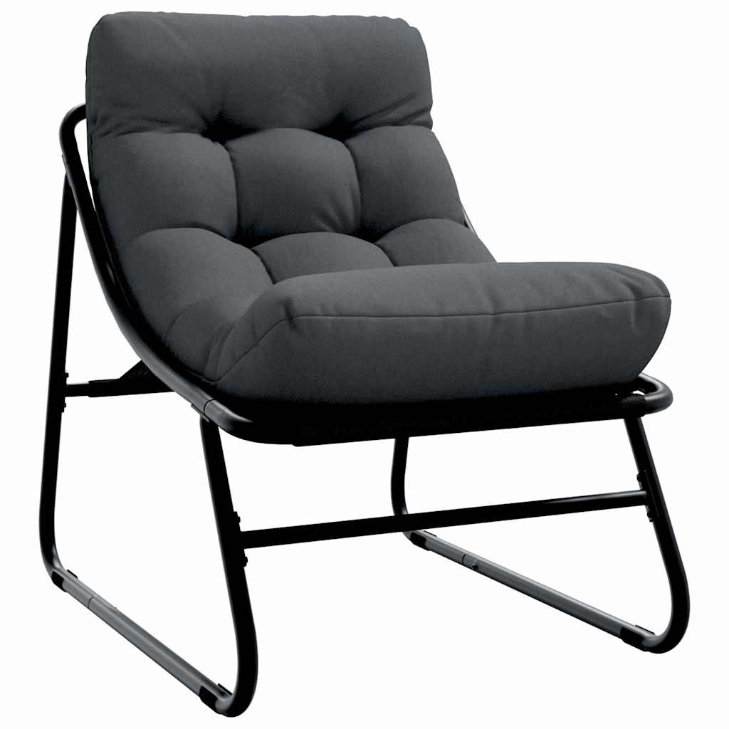 vidaXL Εξωτερικά Έπιπλα με μαξιλάρι 2 pcs Μαύρο 60,5 x 81 x 71 cm
