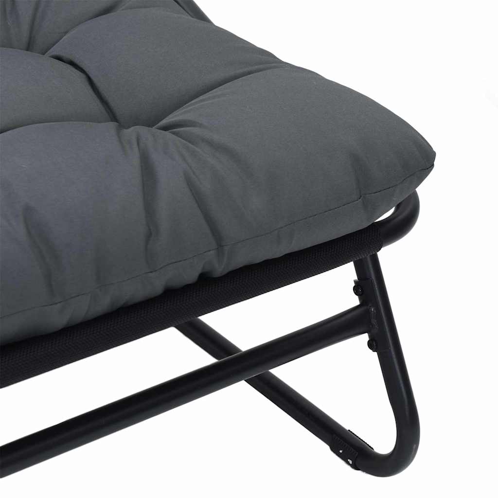 vidaXL Εξωτερικά Έπιπλα με μαξιλάρι Μαύρο 110 x 81 x 71 cm