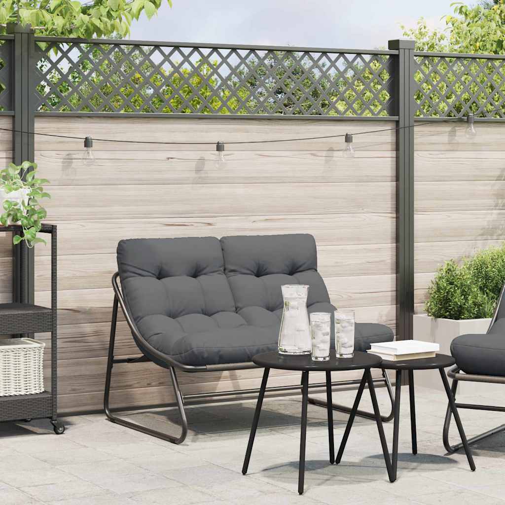 vidaXL Εξωτερικά Έπιπλα με μαξιλάρι Μαύρο 110 x 81 x 71 cm