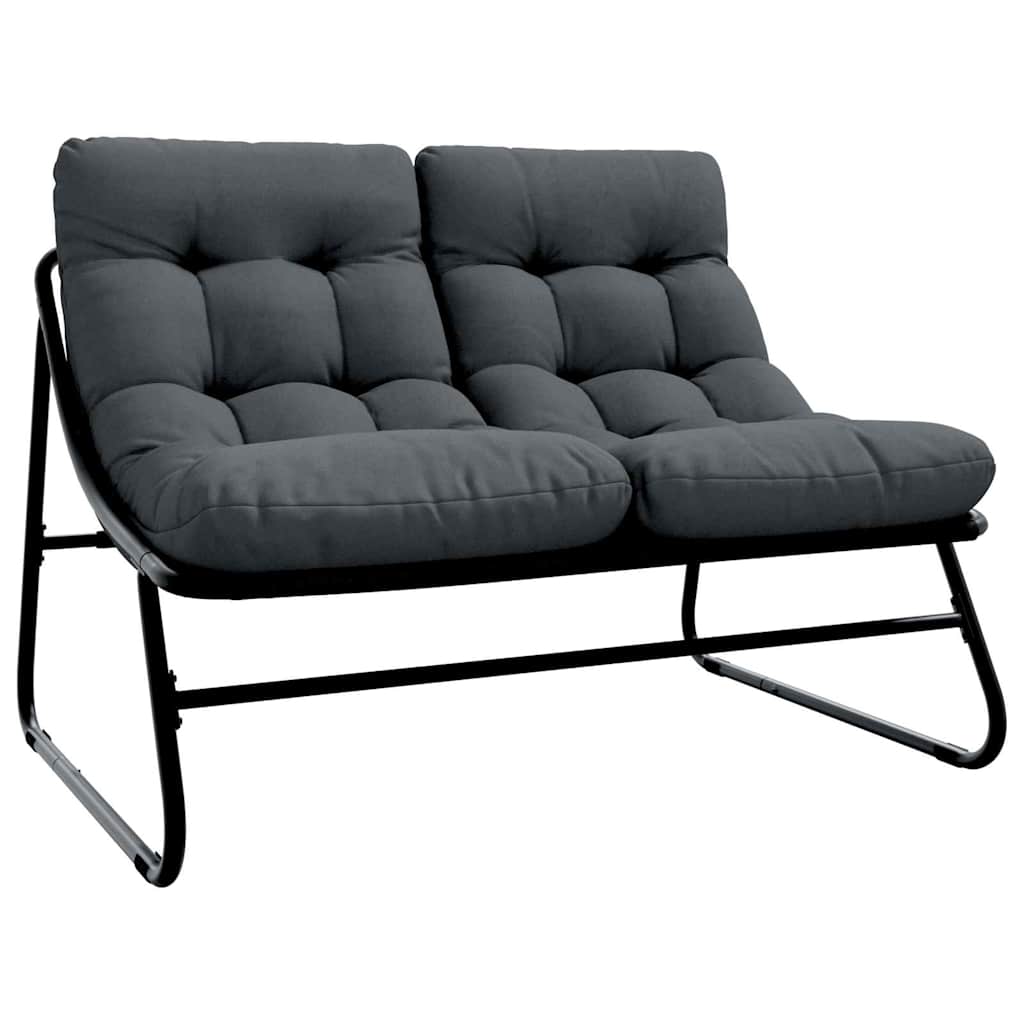 vidaXL Εξωτερικά Έπιπλα με μαξιλάρι Μαύρο 110 x 81 x 71 cm