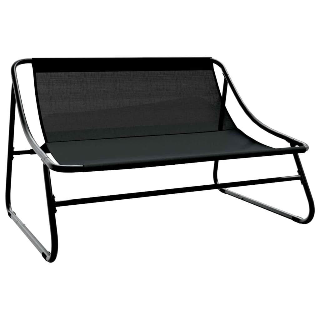vidaXL Εξωτερικά Έπιπλα με μαξιλάρι Μαύρο 110 x 81 x 71 cm