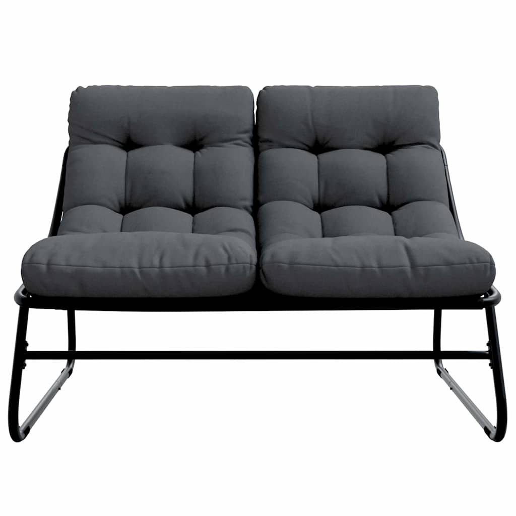 vidaXL Εξωτερικά Έπιπλα με μαξιλάρι Μαύρο 110 x 81 x 71 cm