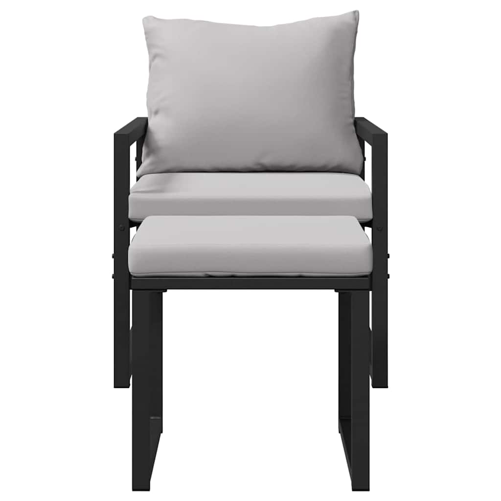 vidaXL Εξωτερικά Έπιπλα Άλλο 4 pcs Μαύρο 61 x 72.5 x 71 εκ Ατσάλι